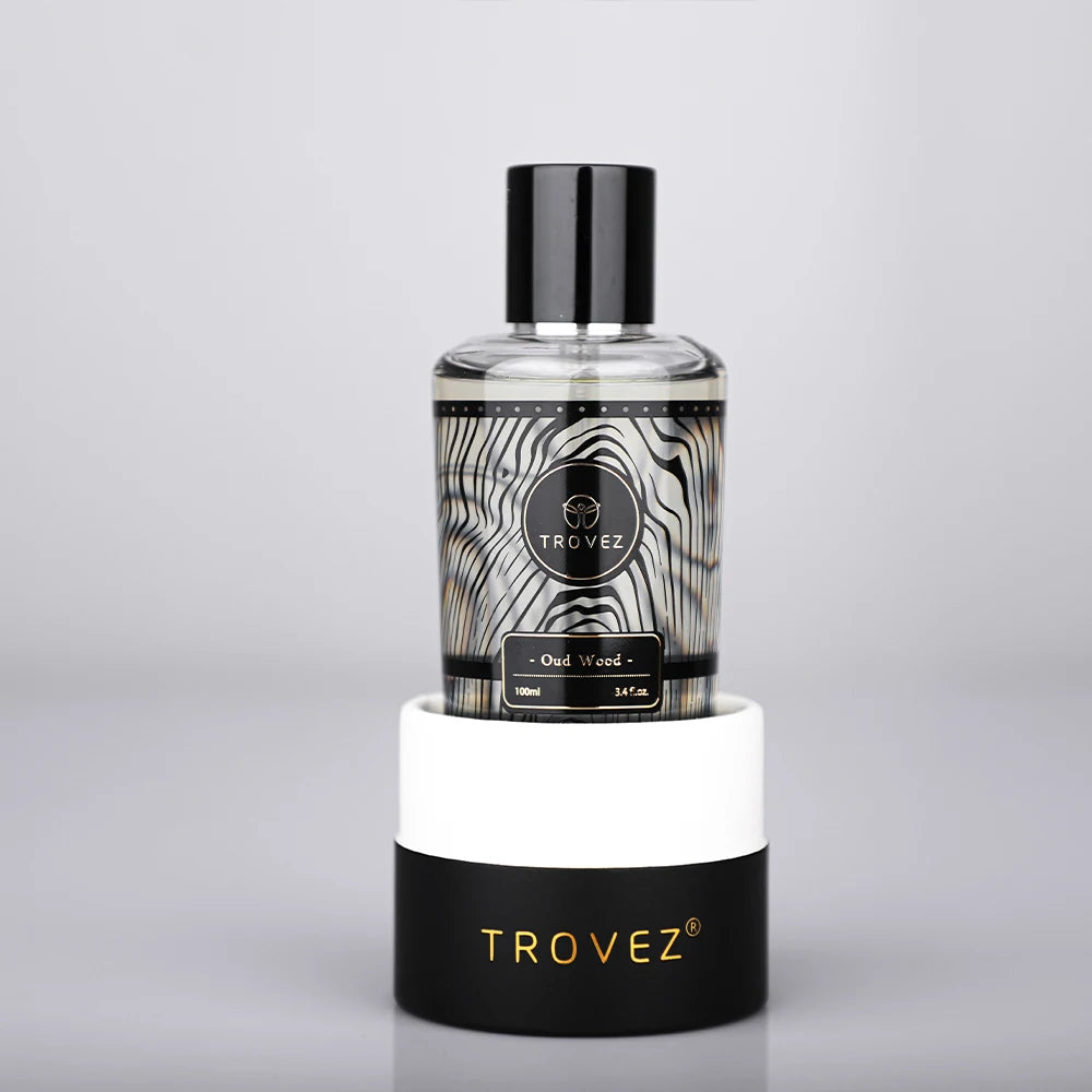 TROVEZ  Oud Wood 100ml Perfume Rich Wood Tone Perfume for Men Women Long-lasting Scent Unisex Fragrance Body Spray Romantic Gift