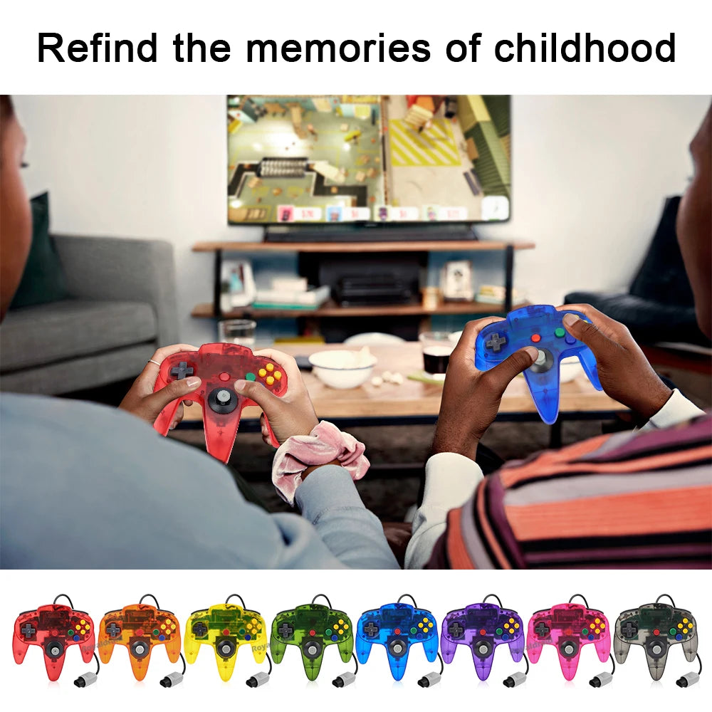 8 Colors For N64 Controller Classic Wired Remote Control Gamepad Gaming Joystick Retro Video Game System For N64 Console Joypads