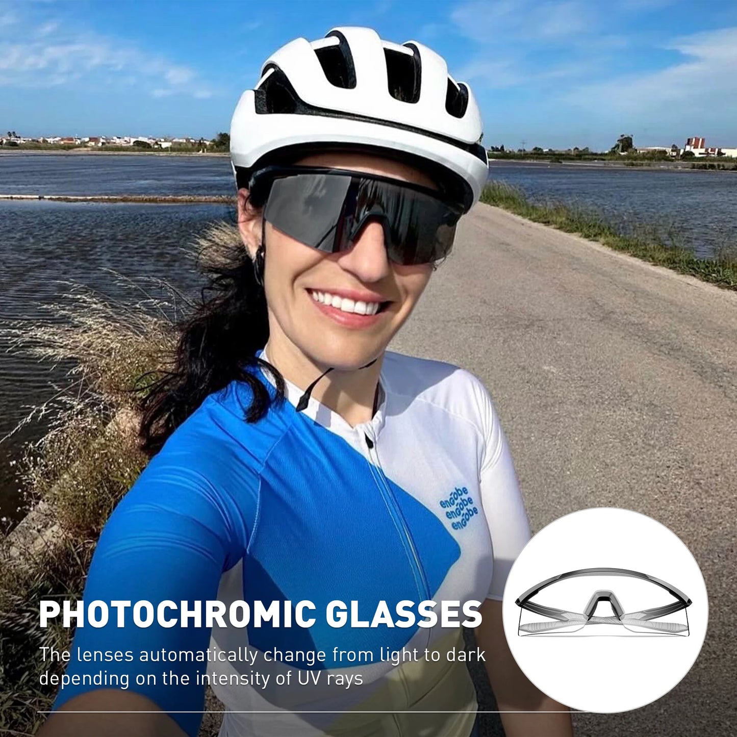 SCVCN Photochromic Sunglasses UV400 Cycling Glasses Bicycle Glasses Sports Men's MTB Road Bike Eyewear Protection Goggles UV400
