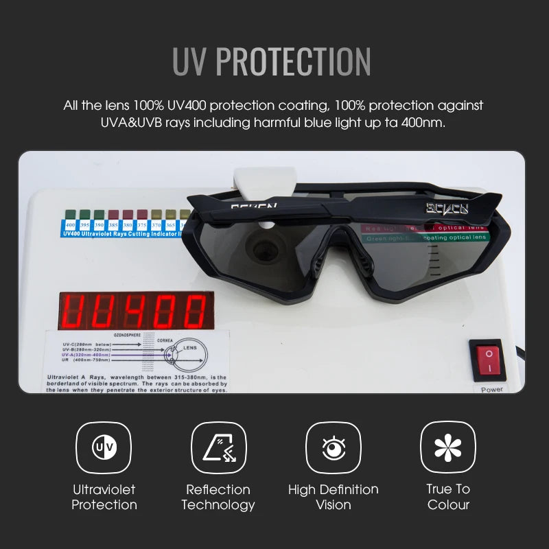 SCVCN Cycling Glasses Road Bike Eyewear Men Sports Eyewear Women Outdoor Goggles UV400 Bicycle Cycling Photochromic Sunglasses