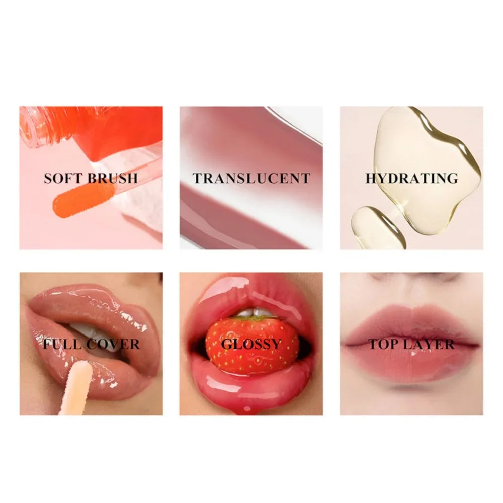 SAM SUGAR Honey Infused Hydrating Lip Oil 8ml Long Lasting Moisturizing Liquid Lip Gloss 6 Colors Temperature Makeup Cosmetics
