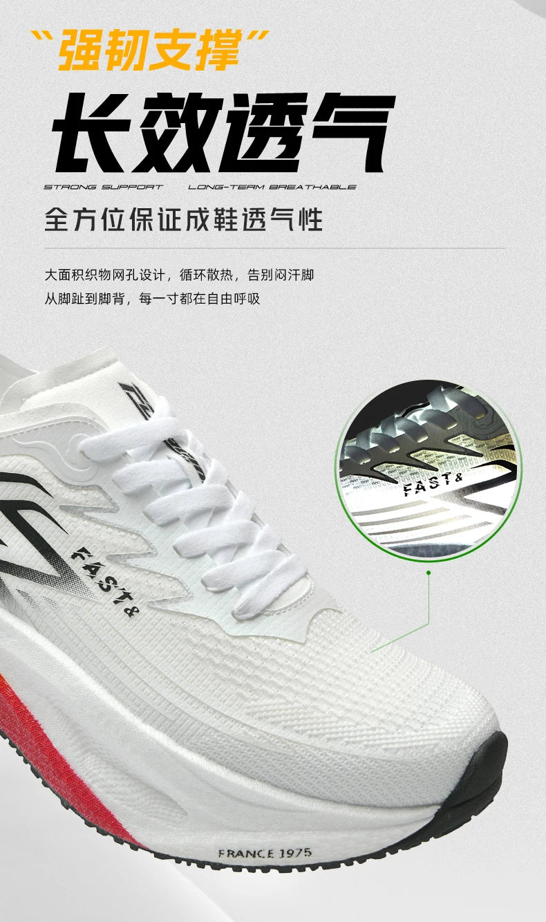 Men's Sports Shoes Cushioning Non-Slip Flat Wear Resistant Sneakers Mesh Breathable Platform Soft Running Shoes for Man
