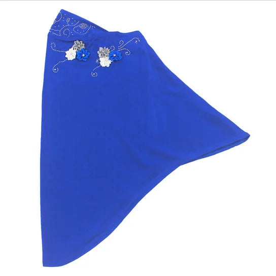 Islamic Turban for Children Arab Headwraps Arab Shawl Ramadan Eid Muslim Girls Diamonds Flowers Hijab Headband 2-6 Years