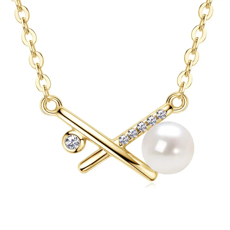 Lnngy Baroque Pearl Pendant Necklace S925 Sterling Silver Natural White Freshwater Pearl Necklace For Ladies Grace Jewelry Gift