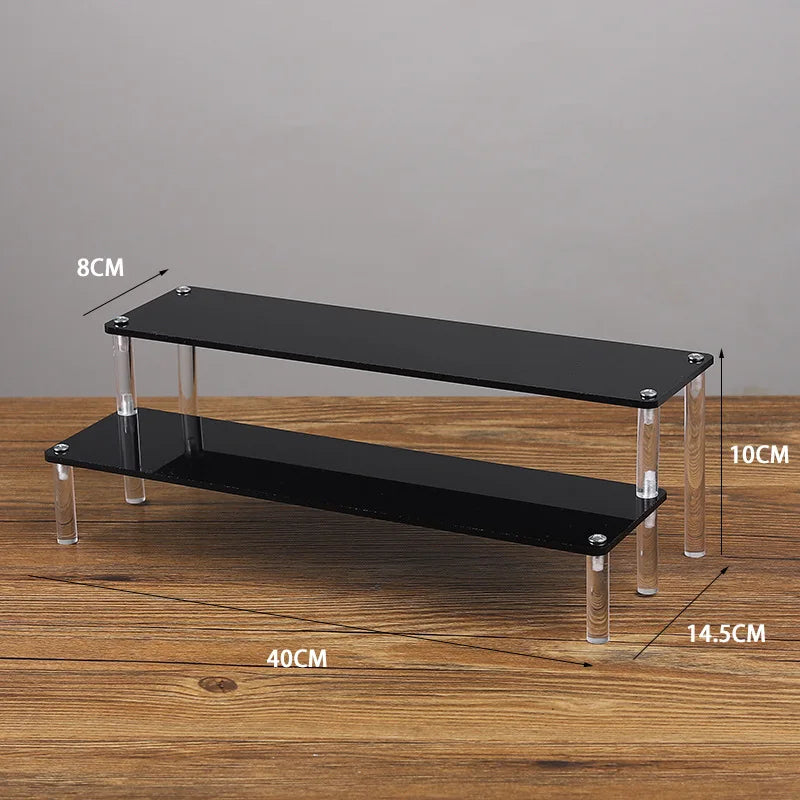 1-5 Tier Acrylic Display Stand Clear Display Riser Rack for Cupcake Perfume Doll Décor Organizer Amiibo Funko POP Figures DC05