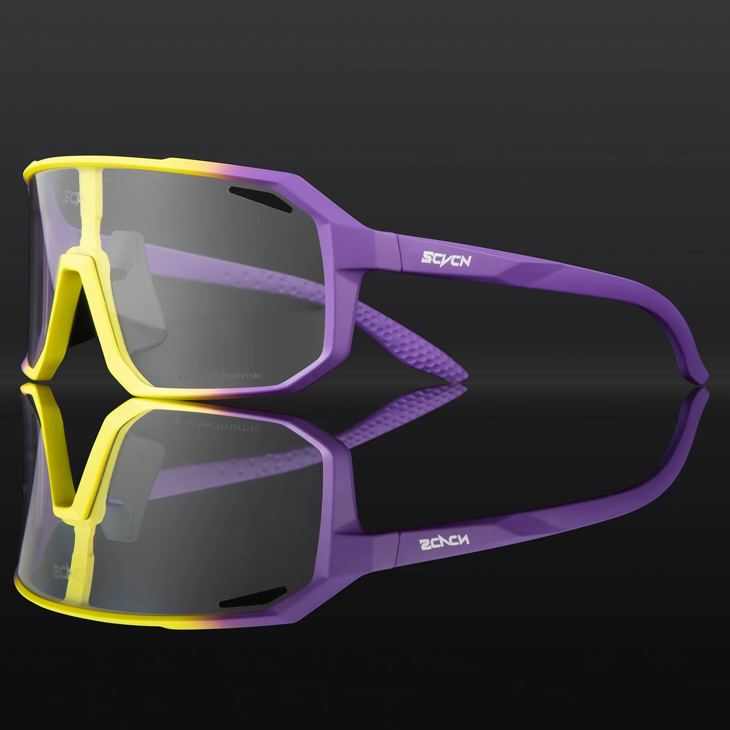 SCVCN Men Bike Photochromic Glasses Cycling Sunglasses for Women Sports Running MTB Biking Eyewear Road Mountain Bicycle Goggle