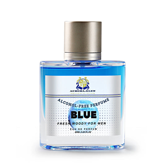 Azure for Men Perfume Oil 60mL Alcohol-Free Fresh Woody Scent Long-Lasting 6-8H Skin Sensitive Skin Safe Lemon Vetiver Cedar