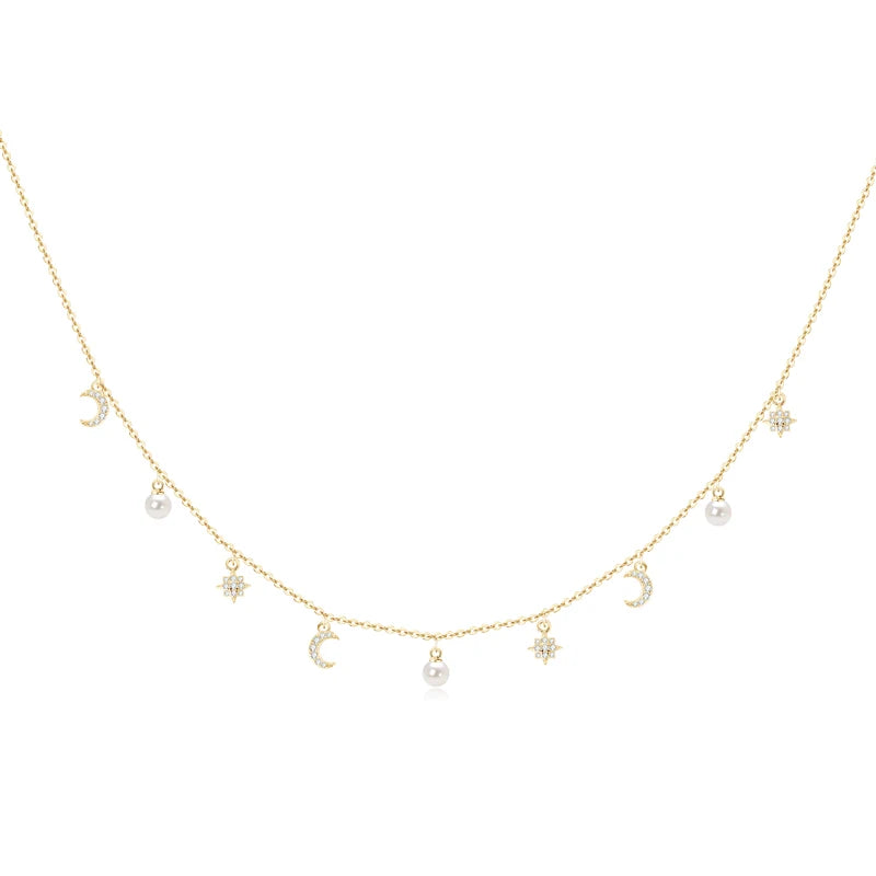 Lnngy Baroque Pearl Pendant Necklace S925 Sterling Silver Natural White Freshwater Pearl Necklace For Ladies Grace Jewelry Gift