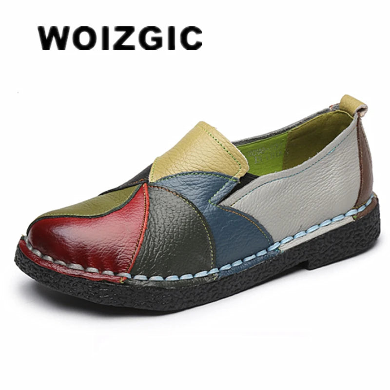 أحذية نسائية من WOIZGIC، أحذية بدون كعب من الجلد الطبيعي، أحذية بدون كعب ...