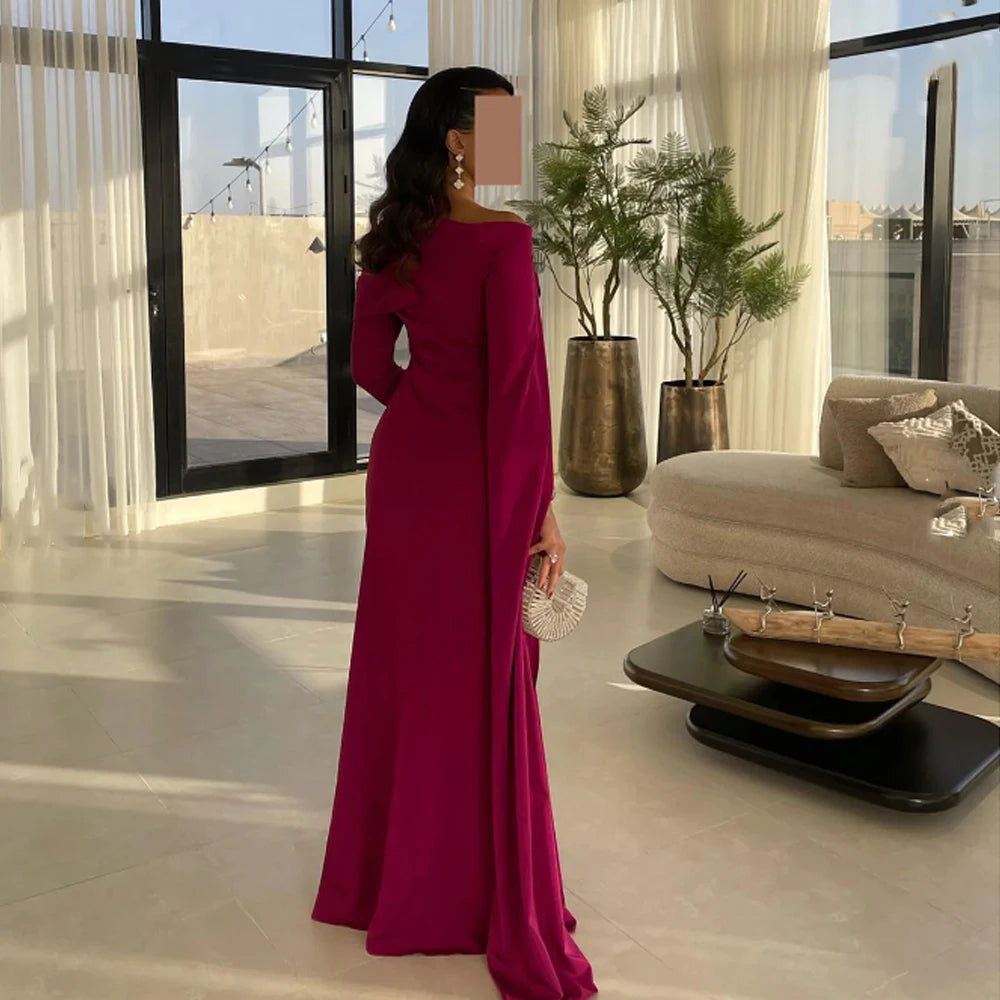 فساتين سهرة ميلا مصممة حسب الطلب، بدون أكتاف، بأكمام طويلة، مع شال، وفستان زفاف، وبطول يصل إلى الأرض، وسحاب، وفساتين حفلات موسيقية