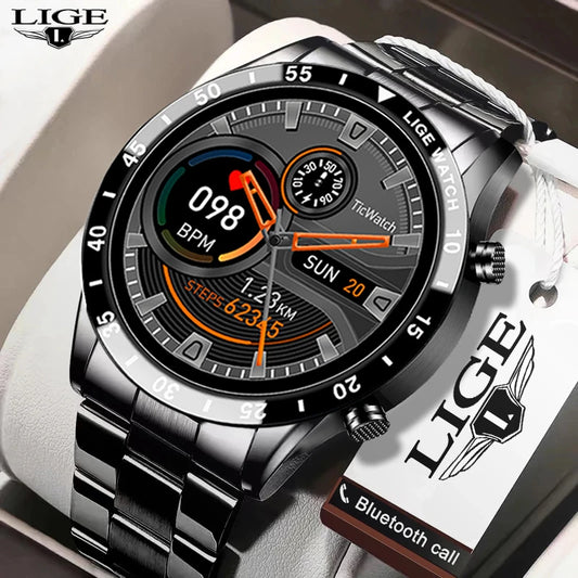 LIGE New BW0189 PRO Smart Watch Men Bluetooth Call Watch IP67 Waterproof Sports Fitness Watch For Android IOS Men Smart Watch
