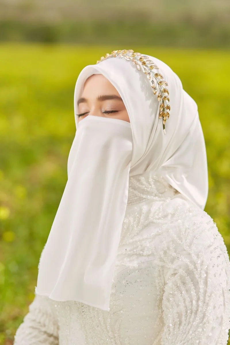 Muslim hijab for women Islamic hijab solid color satin hijab Islamic face scarf Arab Headband Breathable