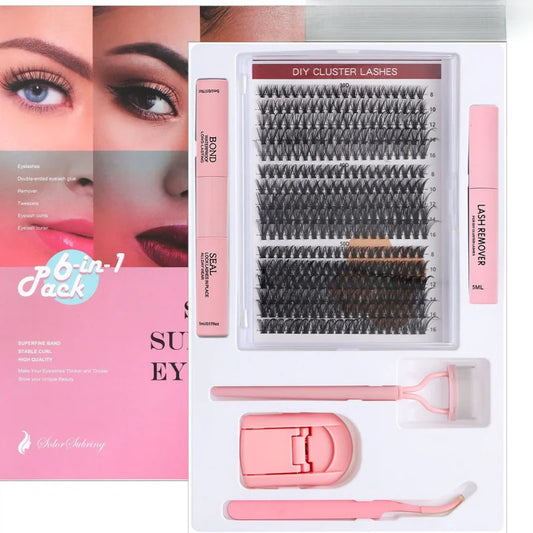 Individual Cluster False Eyelashes Kit - 30/40/50D Volume Lashes with Eyelash Tweezers Natural Look