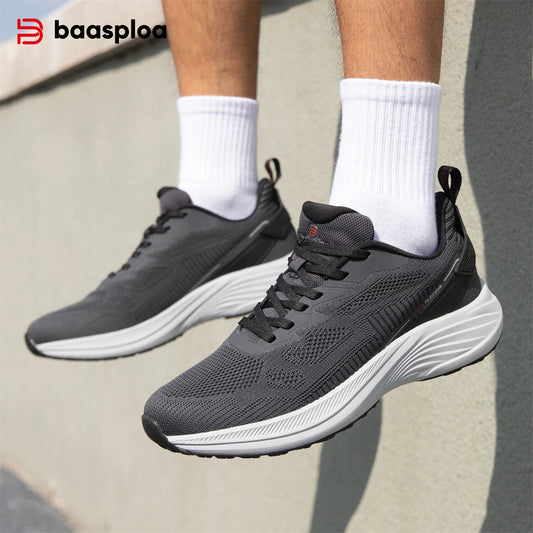 Baasploa Men Running Shoes 2025 Fashion Outdoor Lightweight Non-slip Sneakers Male Mesh Breathable Sports Shoes Wear Resistant