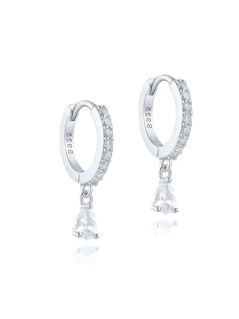 GRA 18K Gold Zircon Water Droplets Hoop Earrings for Women Real 925 Sterling Silver Original High Quality Party Fine Jewelry