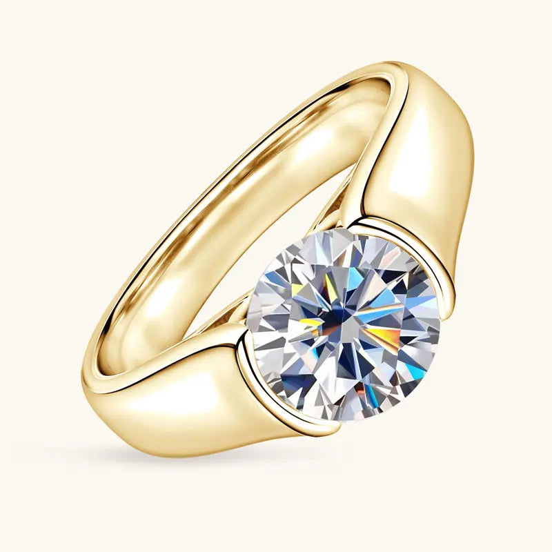 Lnngy Certified 8mm 2ct Moissanite Solitiare Ring For Women Original 925 Sterling Silver Wedding Rings With GRA Certificate