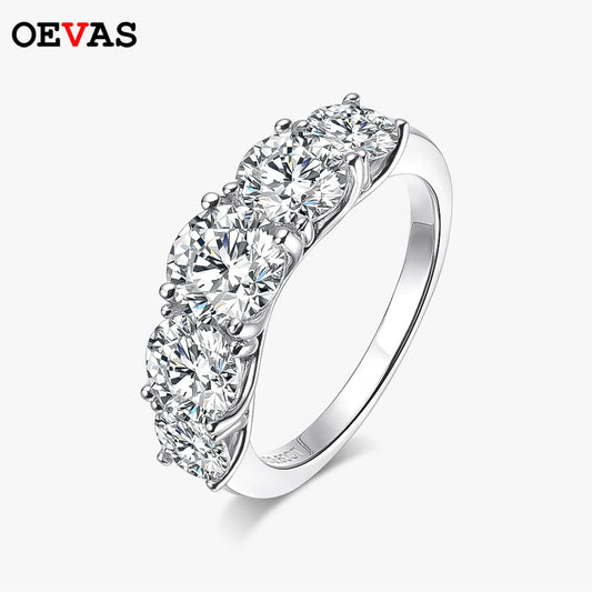 925 Sterling Silver 3.6 Carat Moissanite Ring – 18K White Gold Color Finish