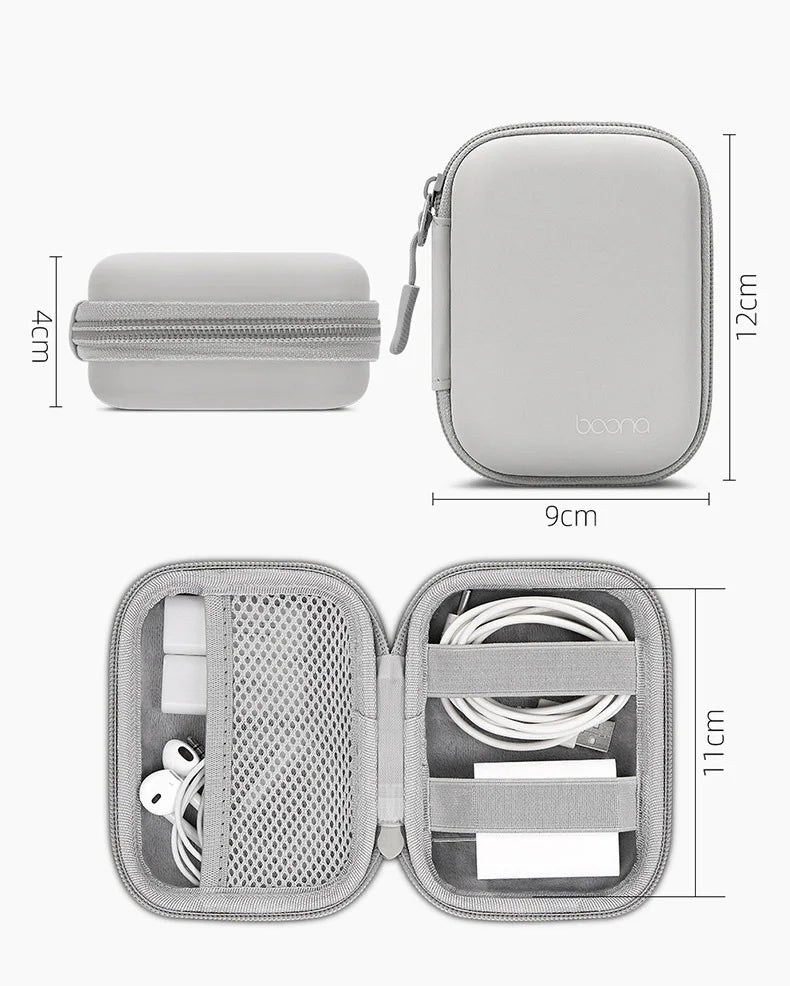 Portable Mini Hard Shell Digital Gadgets Storage Bag Artificial Leather Earphone Charger Case Data Cable U Disk Organizer