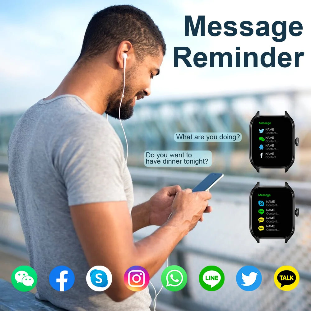 ساعة LAXASFIT H9 وH6 الذكية مزودة بقرص للرد على المكالمات وتتبع السعرات الحرارية ومعدل ضربات القلب ومراقبة الأكسجين في الدم وساعة ذكية تعمل بالبلوتوث