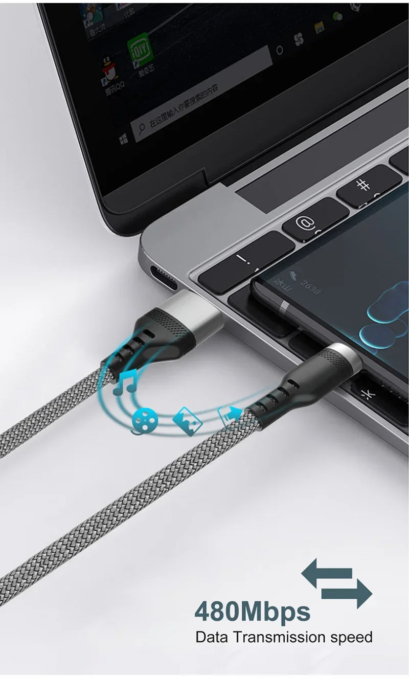 6A Extended USB TYPE-C Cable Braided Data Cable Suitable for Samsung, Huawei,Xiaomi Switch, Sony PS5 TYPE-C 8m,5m,3m,2m,1m Cable