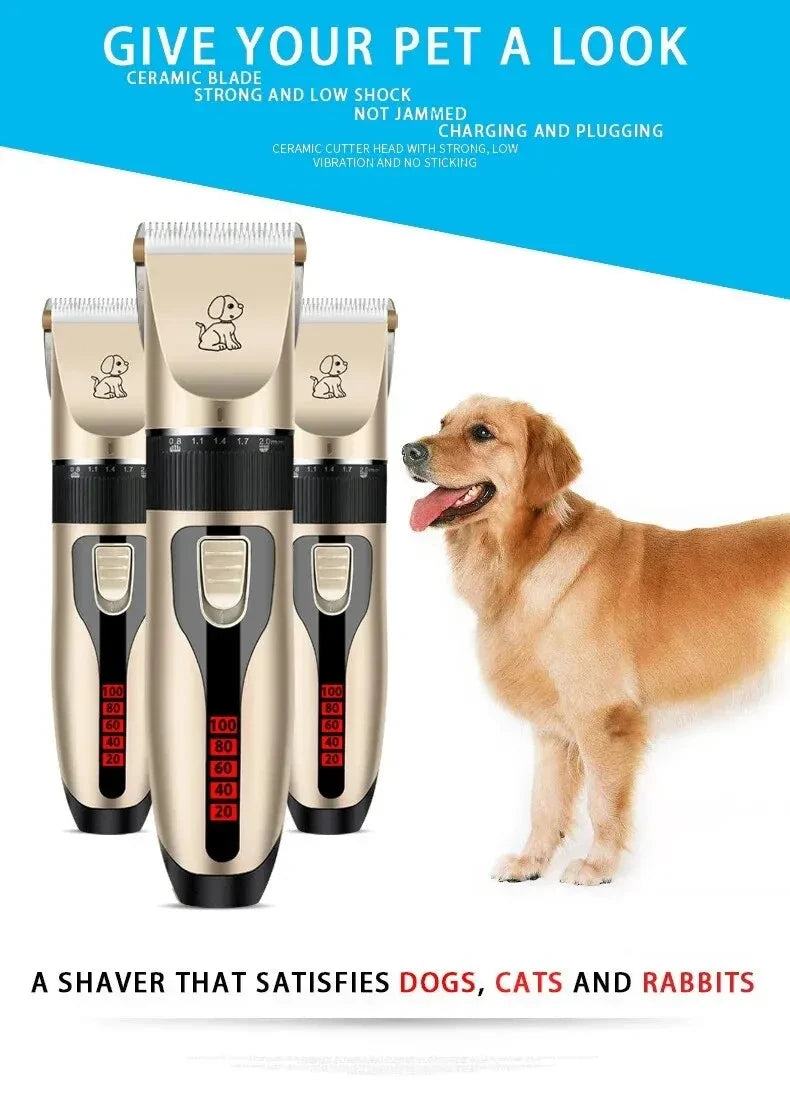 Dog Clipper Dog Hair Clippers Grooming (Pet/Cat/Dog/Rabbit) Haircut Trimmer Shaver Set Pets Cordless Rechargeable Professional