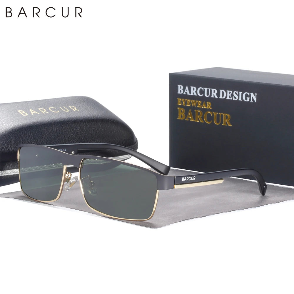 BARCUR Original Rectangle Business Sunglasses for Men Driving Hiking Sports Sun Glasses for Women Fashion Shades Oculos De Sol