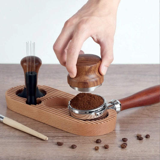 51/54/58MM Coffee Press Base Coffee Machine Handle Wooden Filling Seat Press Powder Seat Pad Cloth Powder Storage Base