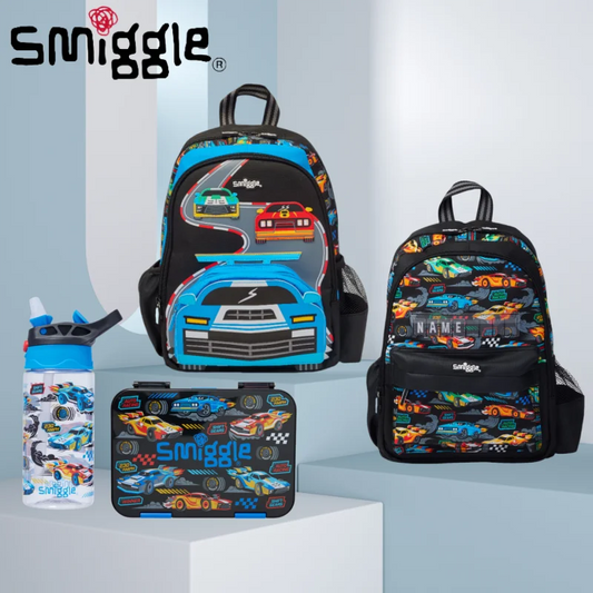 Genuine Australia Smiggle Backpack School Bag Race Car Cartoon Series Anime Backpack Student Gift Separate Purchases