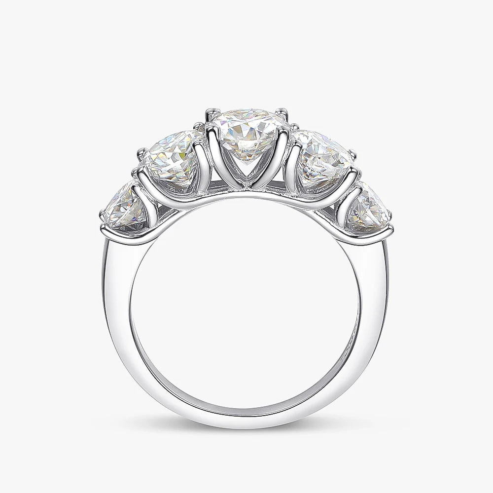 925 Sterling Silver 3.6 Carat Moissanite Ring – 18K White Gold Color Finish