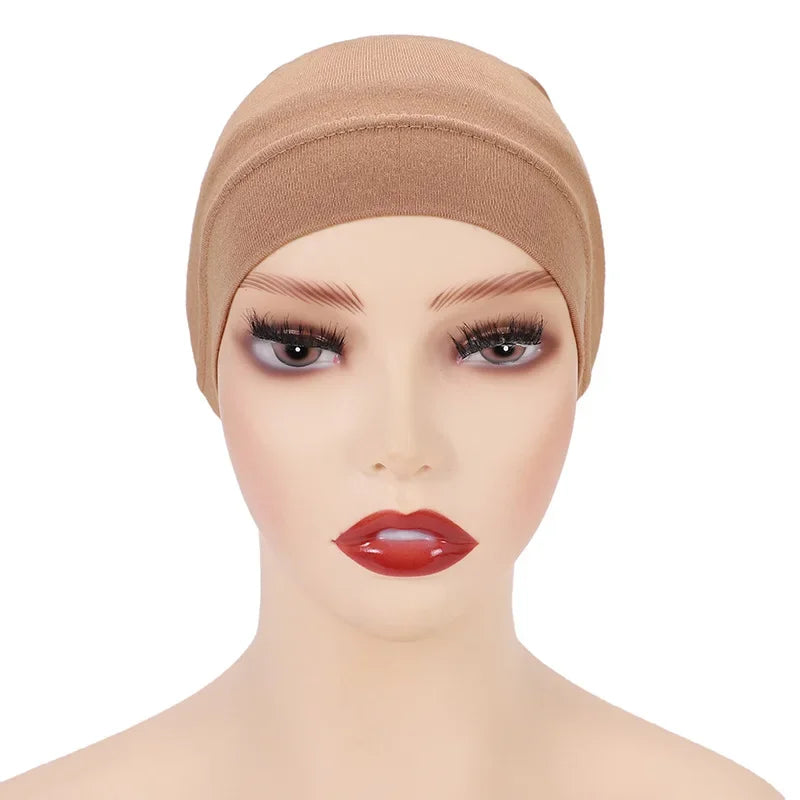 Cotton Muslim Underscarf Inner Tube Cap Islamic Eid Prayer Hijab Bottom Hat Headwear Arab  Women Wrap Headscarf Turban