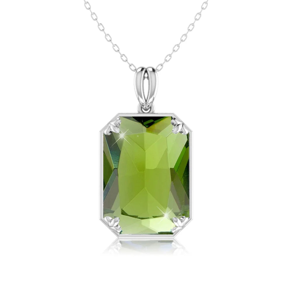 Real 925 Sterling Silver Aquamarine Necklace Pendant Anniversary Banquet Accessories Woman Fine Jewelry 2022 New Without Chain