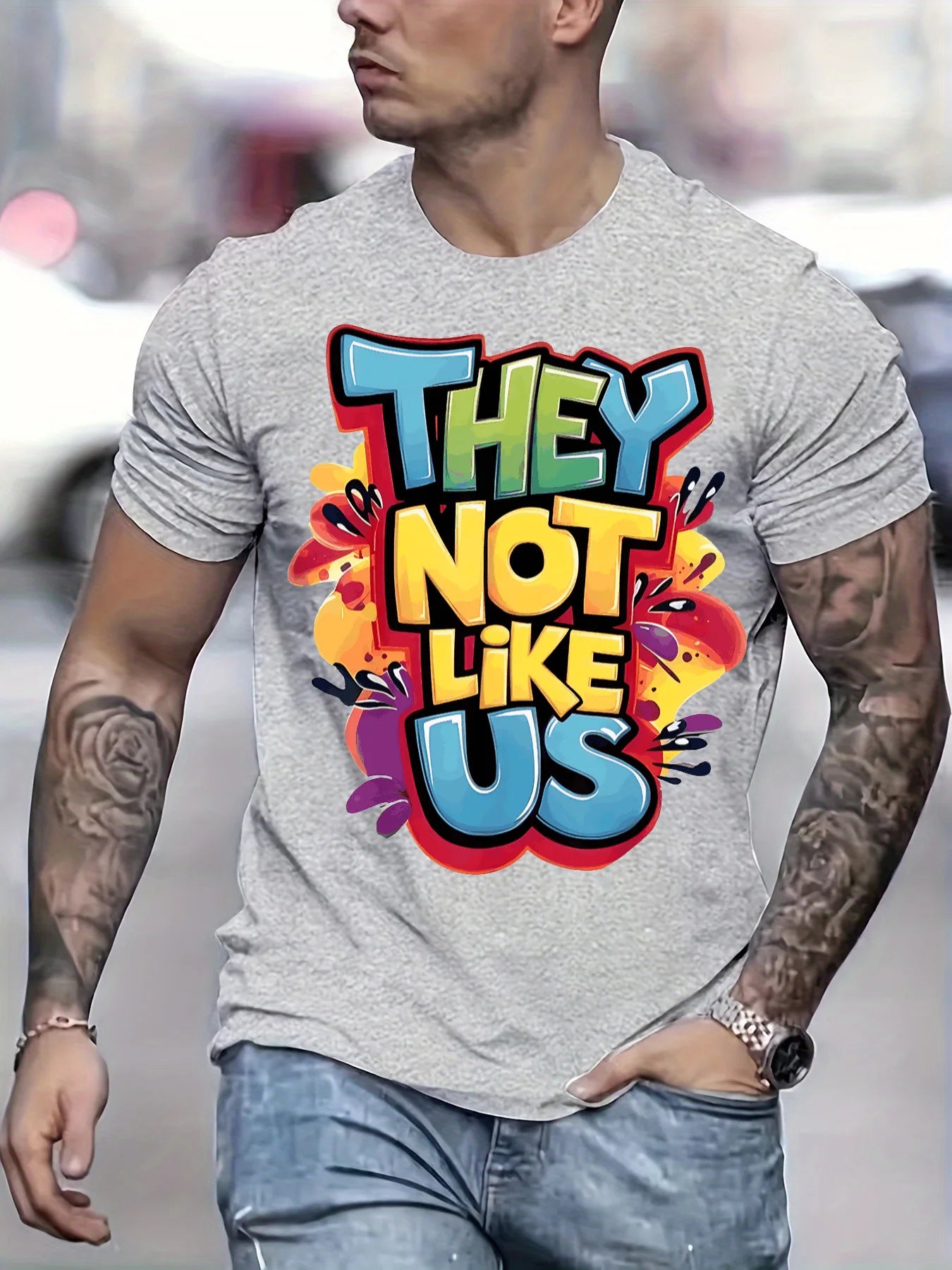 Men's summer 100% pure cotton fashionable casual loose sports. They don't like our printed round neck short sleeved T-shirt top
