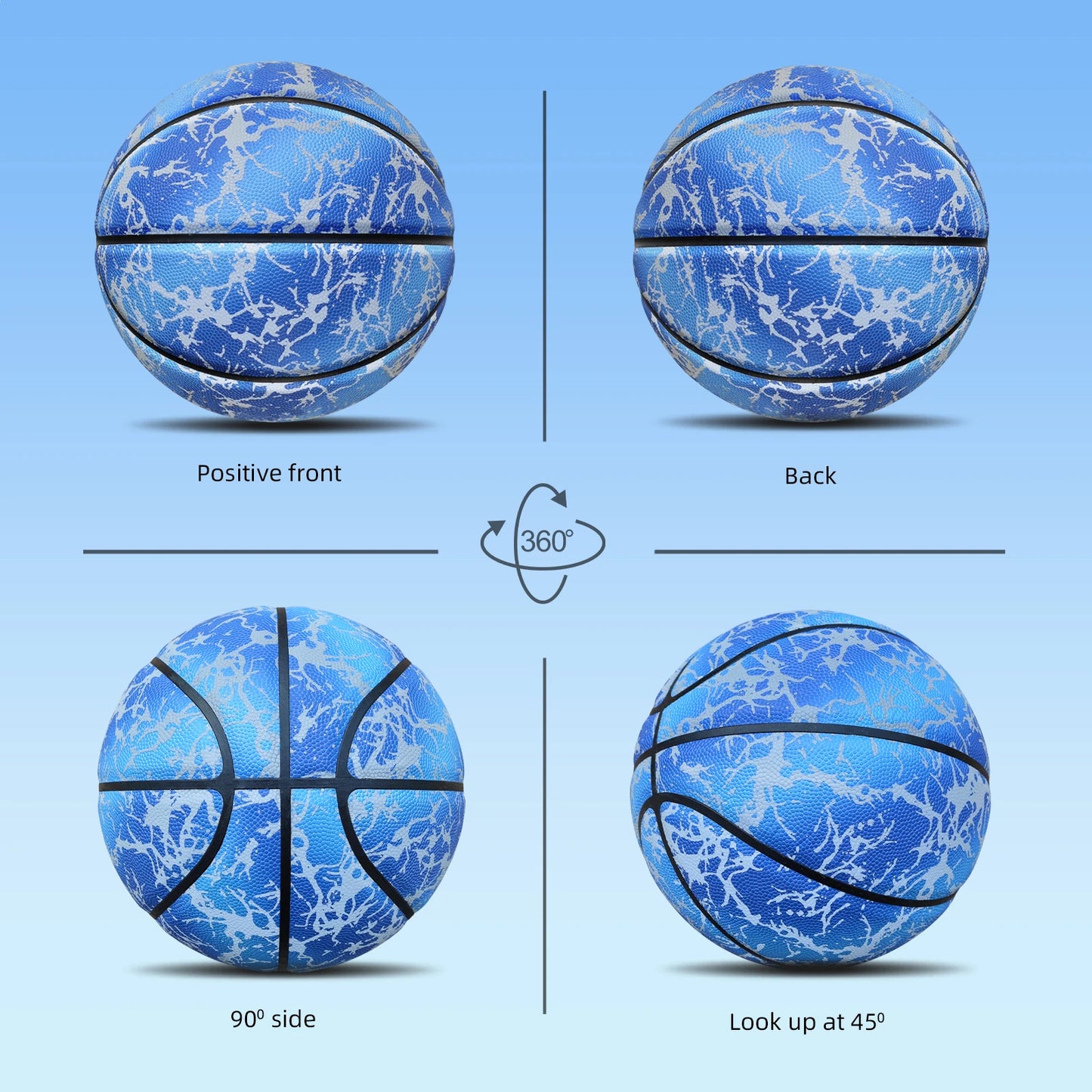 Night Use Composite Leather Luminous Size 5 6 7 Basketball For Boys&Girls-Night Ball Game,Glow In The Dark,In&Outdoor Training