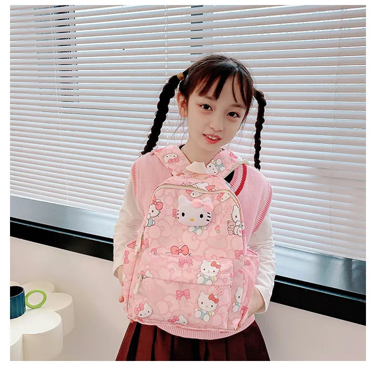 Sanrio Hello Kitty Kuromi Cinnamoroll New Fashion Children's School Bag Cute Large Capacity Kids Backpack College Bag