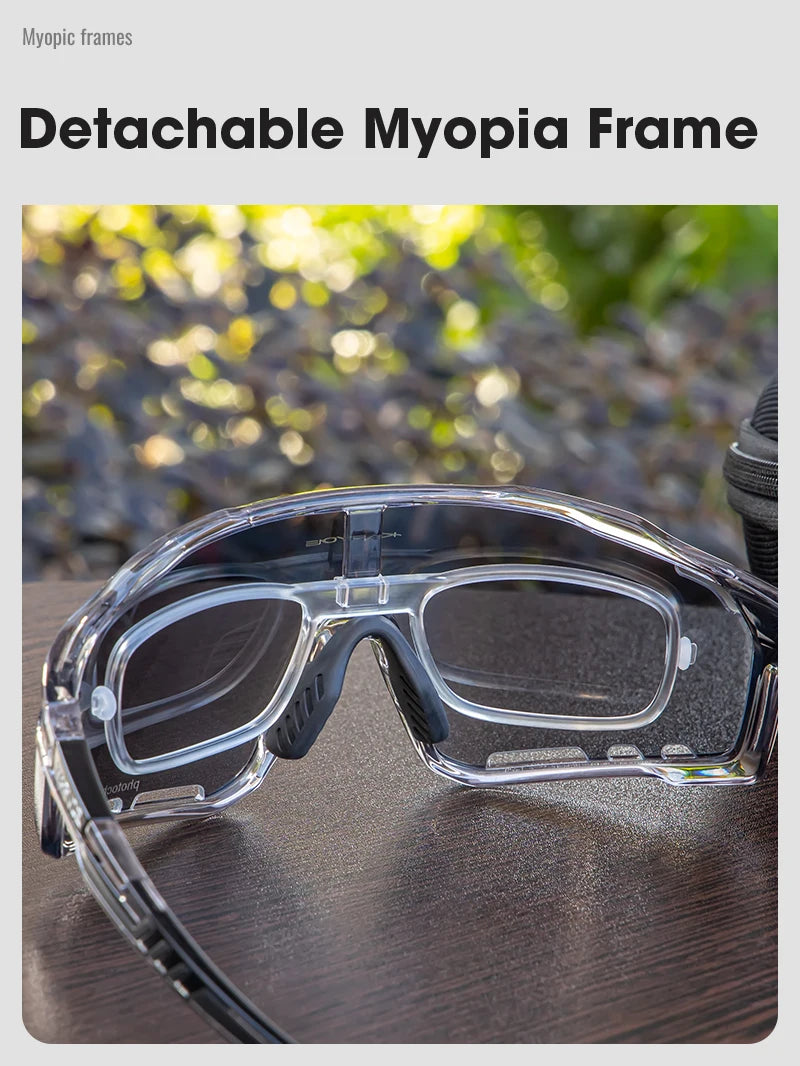 Kapvoe Outdoor Photochromic Sunglasses Anti-fog Cycling Glasses Bike Bicycle Men Women Sports Hiking MTB UV400 Anti-fog Goggles