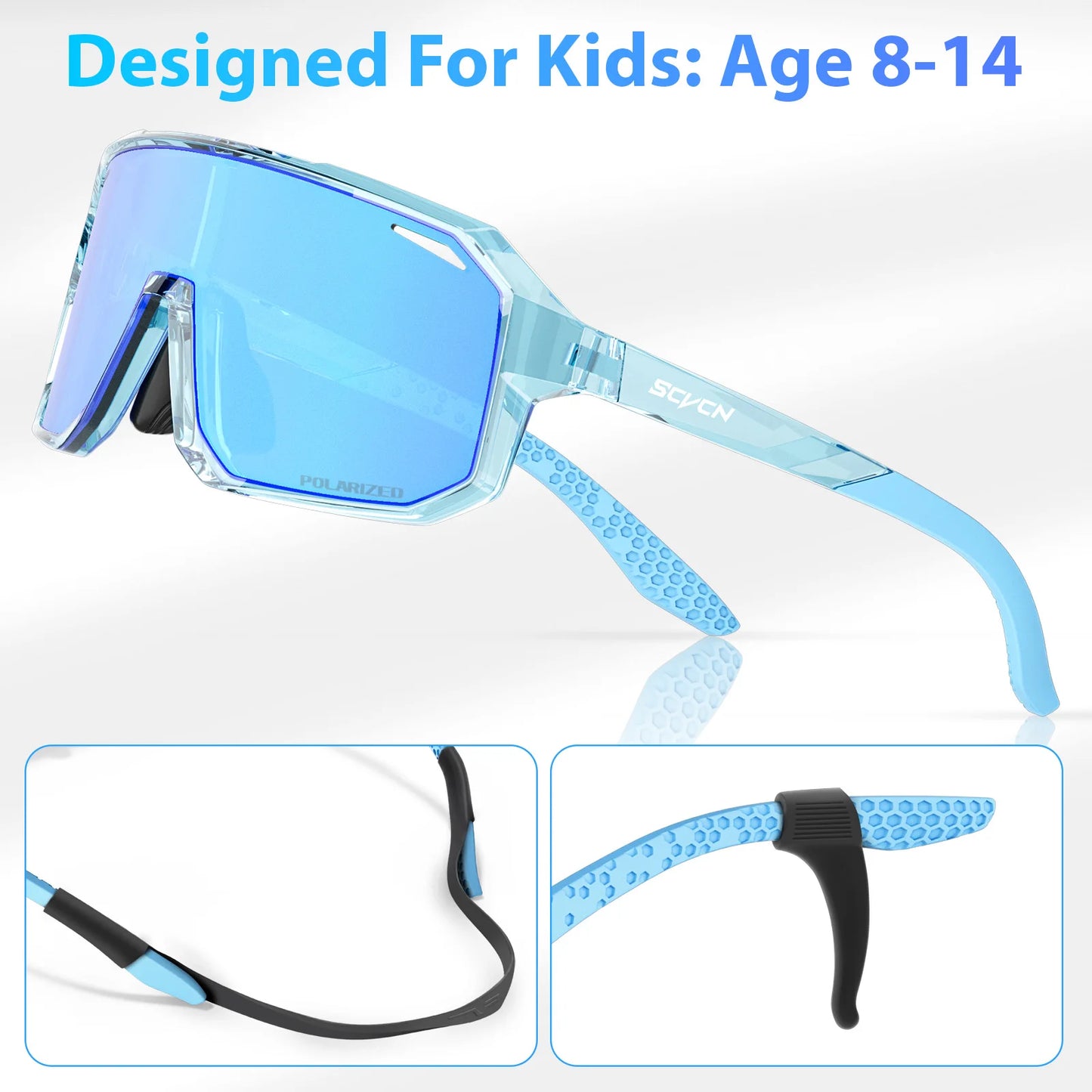 SCVCN Outdoor Boys Bike Cycling Polarized Child Sunglasses Teenagers Bicycle Cycling Glasses Kids Sports UV400 Girls Goggles