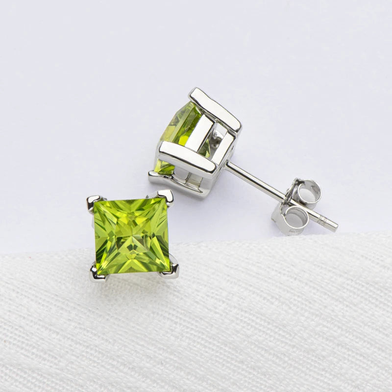 Lnngy Natural Colorful Gemstones Stud Earring for Women pendientes plata 925 Sterling Silver Earrings Daily Jewelry Gift