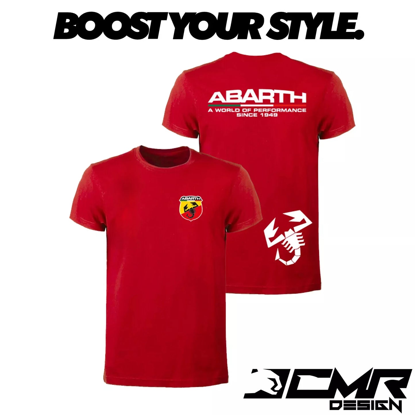 T-Shirt ABARTH Maglietta Logo Scorpione Maniche Corte Cotone Tshirt Leggera Uomo   High-end Luxury Is for Both Men and Women Top