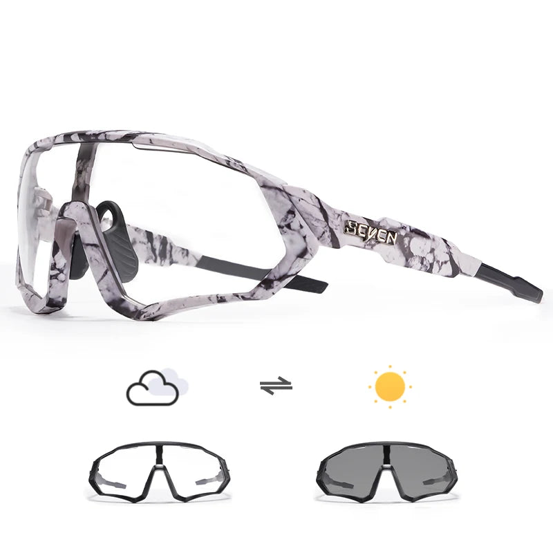 SCVCN Cycling Glasses Road Bike Eyewear Men Sports Eyewear Women Outdoor Goggles UV400 Bicycle Cycling Photochromic Sunglasses