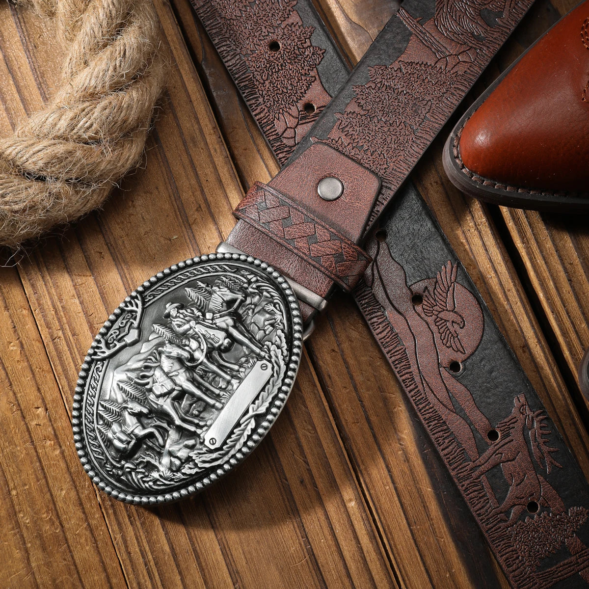 Vintage meets fashion! PU alloy buckle belt, suitable for both men and women, to create a personalized Western style