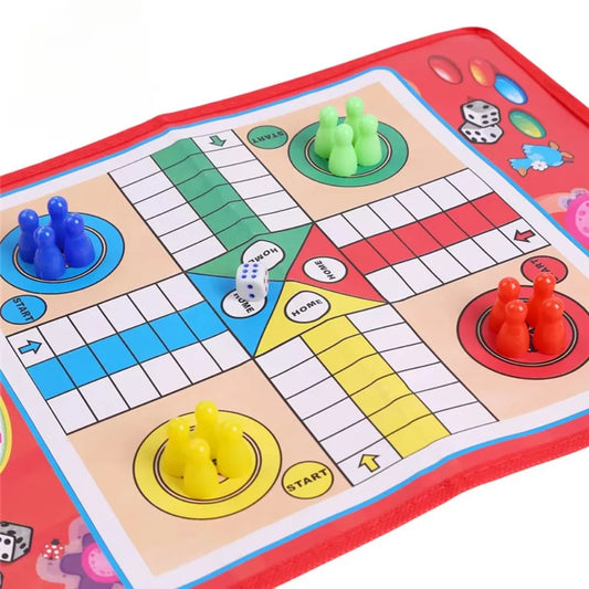 Kids Classic Flight Chess Game Ludo Chess Game Family Party Children Fun Board Game Toys Educational Toys for Children Fun Gifts