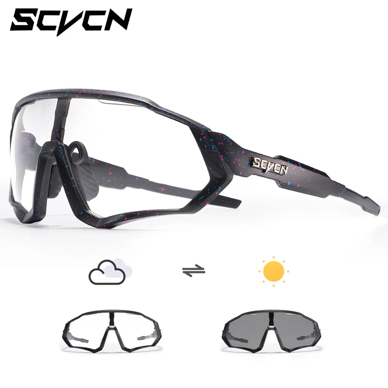 SCVCN Cycling Glasses Road Bike Eyewear Men Sports Eyewear Women Outdoor Goggles UV400 Bicycle Cycling Photochromic Sunglasses