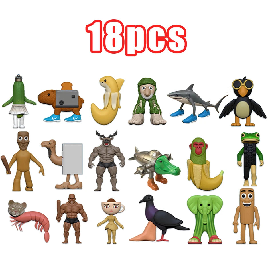 Italian Brainrot Tung Sahur Figure Toy Tralalero Tralala Figures Bombardino Crocodilo Shimpanzini Bananini Model Decor Doll Gift