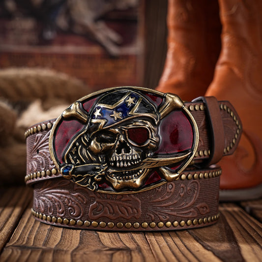 A Western-style PU material belt for both men and women, a casual, retro and classic personalized belt