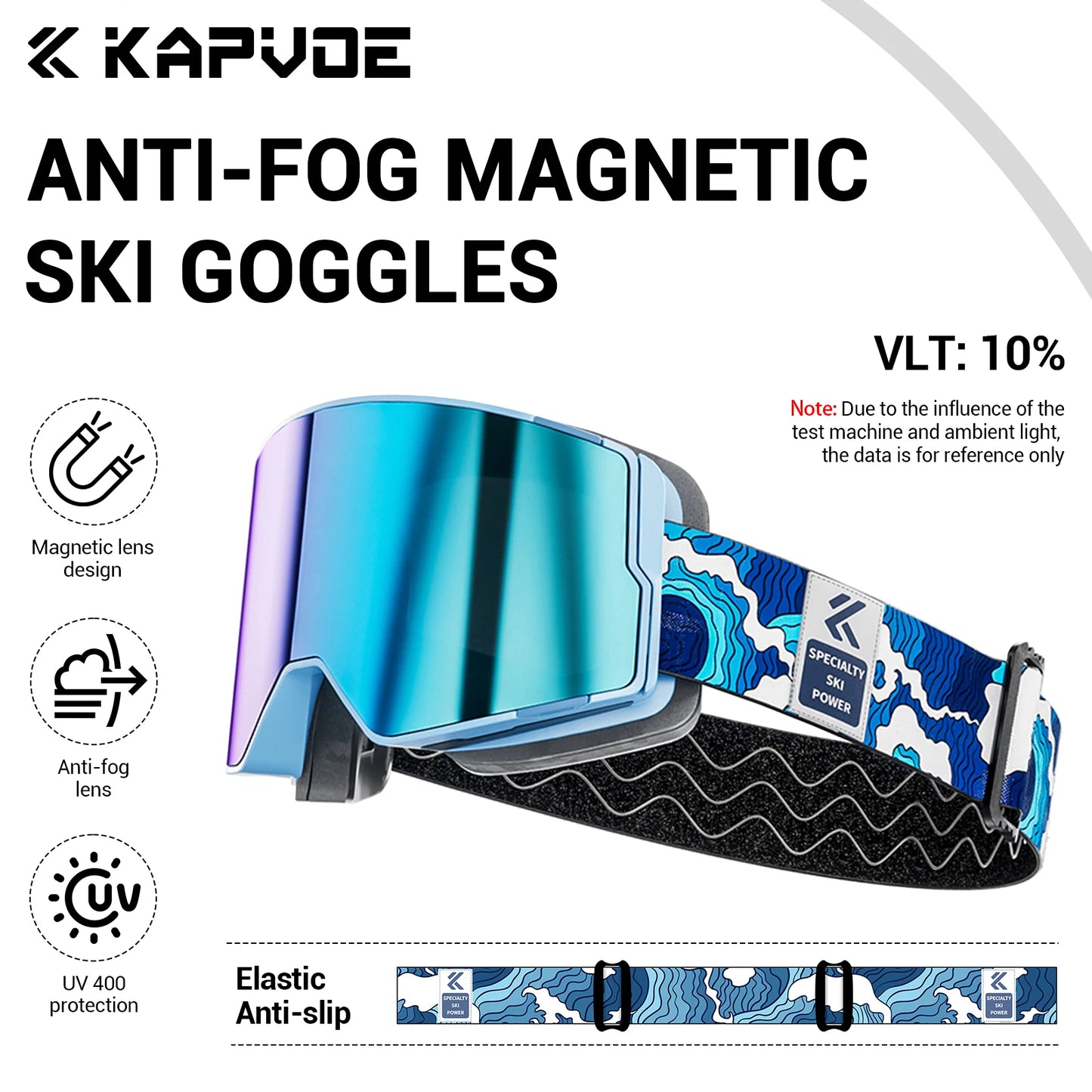 KAPVOE New Photochromic Outdoor Sport Ski Snowboard Goggle Men UV400 Protection Women Glasses Magnetic Attraction Skiing Goggles