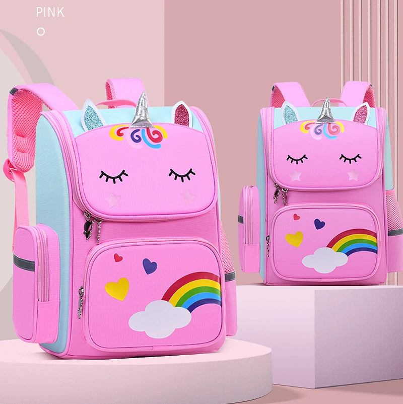 Kid Backpack for Girl Unicorn Children Bookbag Rainbow Eyes School Bag Teen Girl Backpack for Traveling Waterproof Mochilas