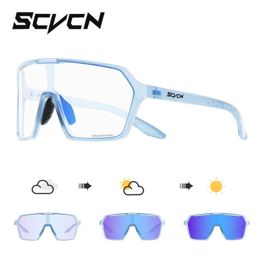 SCVCN Photochromic Sunglasses for Men Cycling Glasses UV400n Women Driving Glasses MTB Road Bike Sport Eyewear Running