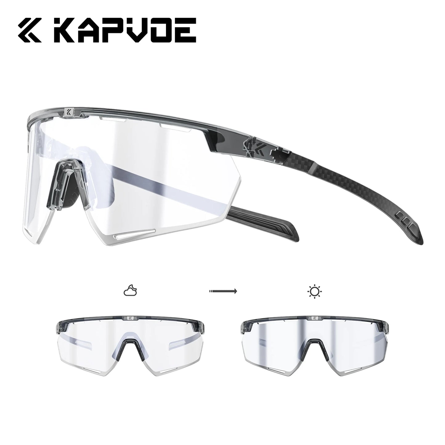 CarbonRide™ Photochromic Cycling Sunglasses – Lightweight UV400 Sports Eyewear