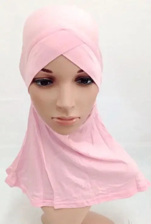 Cotton Muslim Full Cover Cross Cap Amira Hijab Arab Headwear Islamic Headwear Hat Women Modal Turban