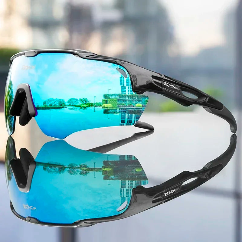 SCVCN Cycling Sunglasses Fashion Polarized MTB Glasses Bicycle UV400 Cycle Eyewear Photochromic Bike Goggles for Men Women